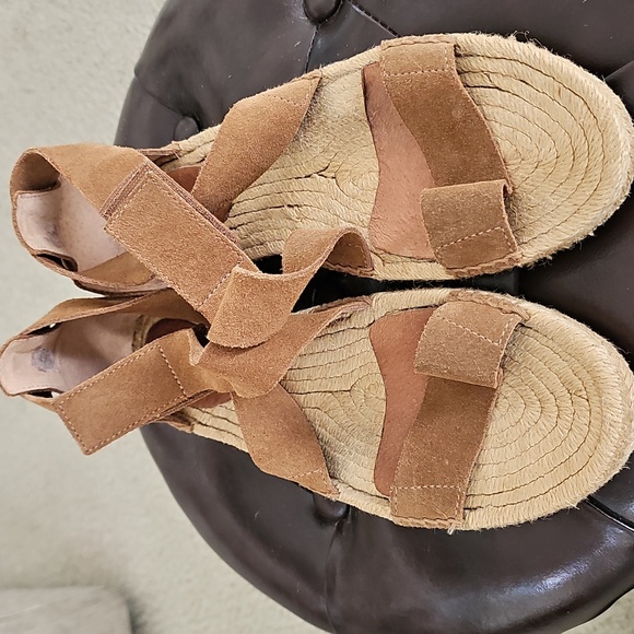 🌼HP🌼UGG Women's Mila Gladiator Espradille Chestnut Suede Sandals 8.5 - Picture 13 of 14